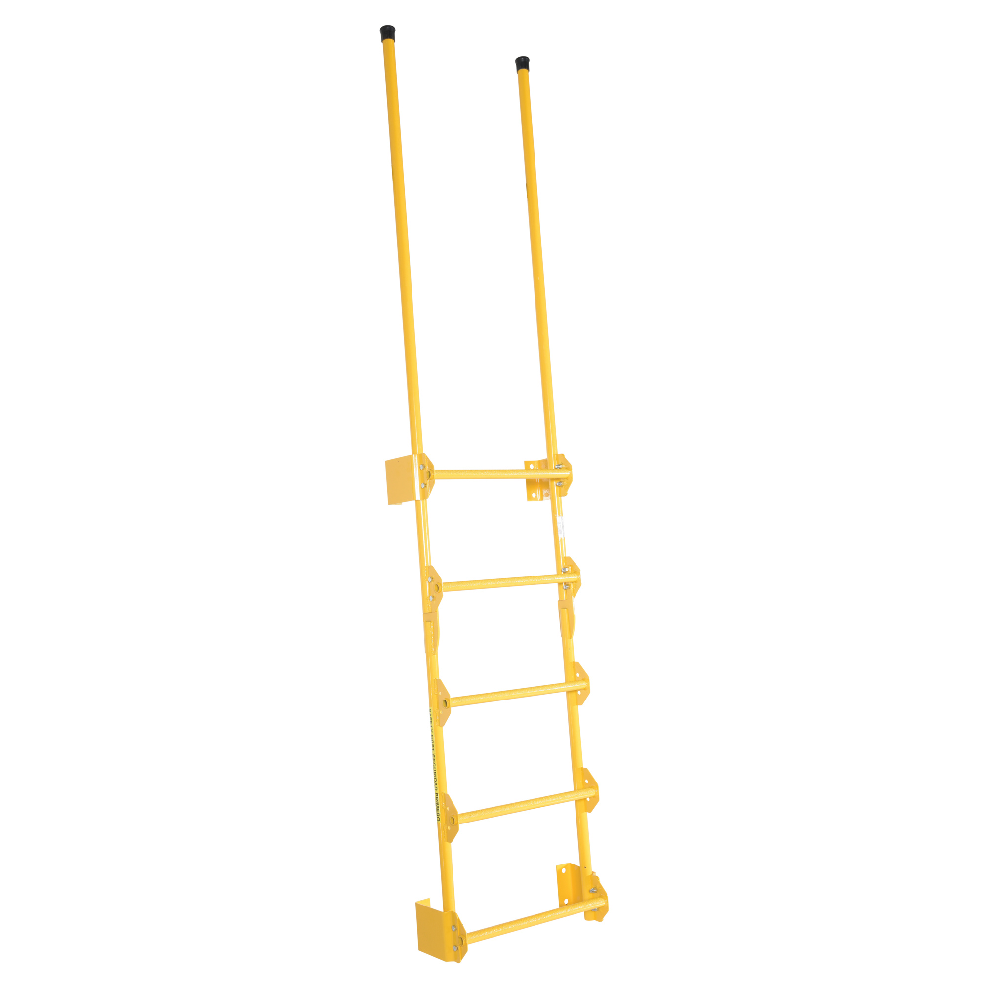 Vestil Walk-Through Dock Ladder - 5 Steps, 300-Lb. Capacity, Slip-Resistant, Yellow, Model# DKL-5